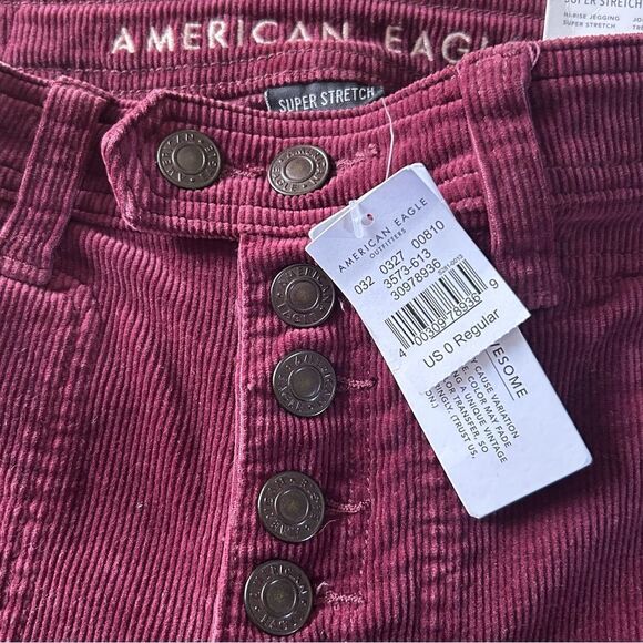 NWT … AMERICAN EAGLE “Size: 0” Button Fly Corduroy Pants - Picture 5 of 7